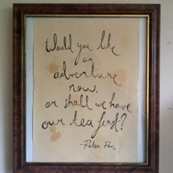 PETER PAN handwritten quote print