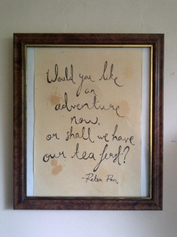 PETER PAN handwritten quote print