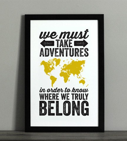Adventure Typographic Map Print