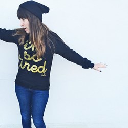 I'm So Tired Gold Glitter Black Raglan Pullover