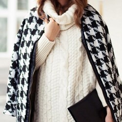 High Neck Cable Knit Sweater
